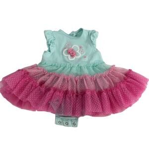 Little Me Girls Embroidered Tutu Bodysuit Size 6 Months